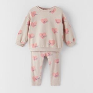 Zara Girls Heart Plush Set Sz 2-3 Years EUC